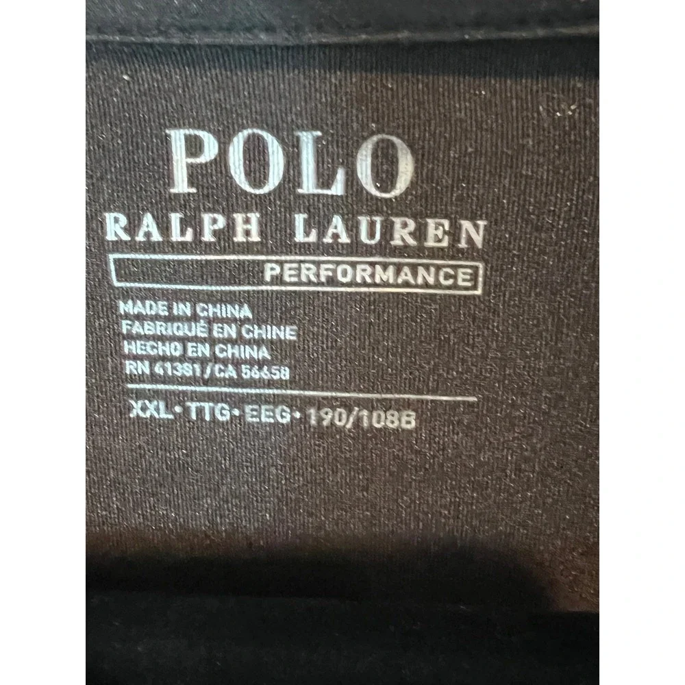 Polo Ralph Lauren XXL Performance Polo Shirt‎ Mens Black Golf Athletic